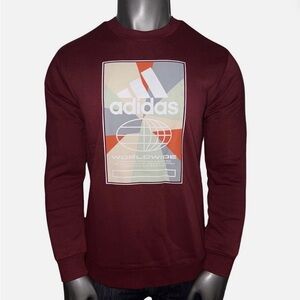 Adidas Men's Maroon Crewneck Sweater